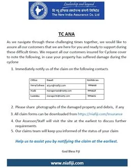 TC Ana cyclone notice